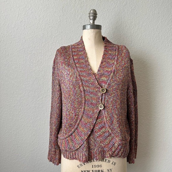 BUNDLE ST. JOHN SPORT Tweed Pattern Knit Top & Cardigan Sweater Multi - Picture 2 of 10